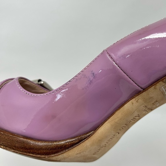 Alberto Guardiani Purple Patent Leather with buckle, Open toe Heels Size EU 36.5 - Picture 9 of 16